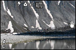 Little lake and mountain