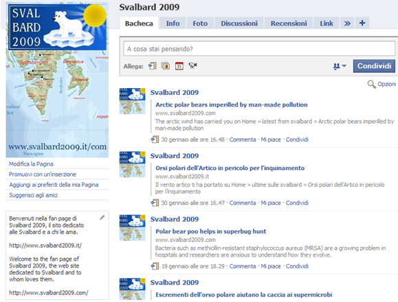Svalbard 2009 on Facebook